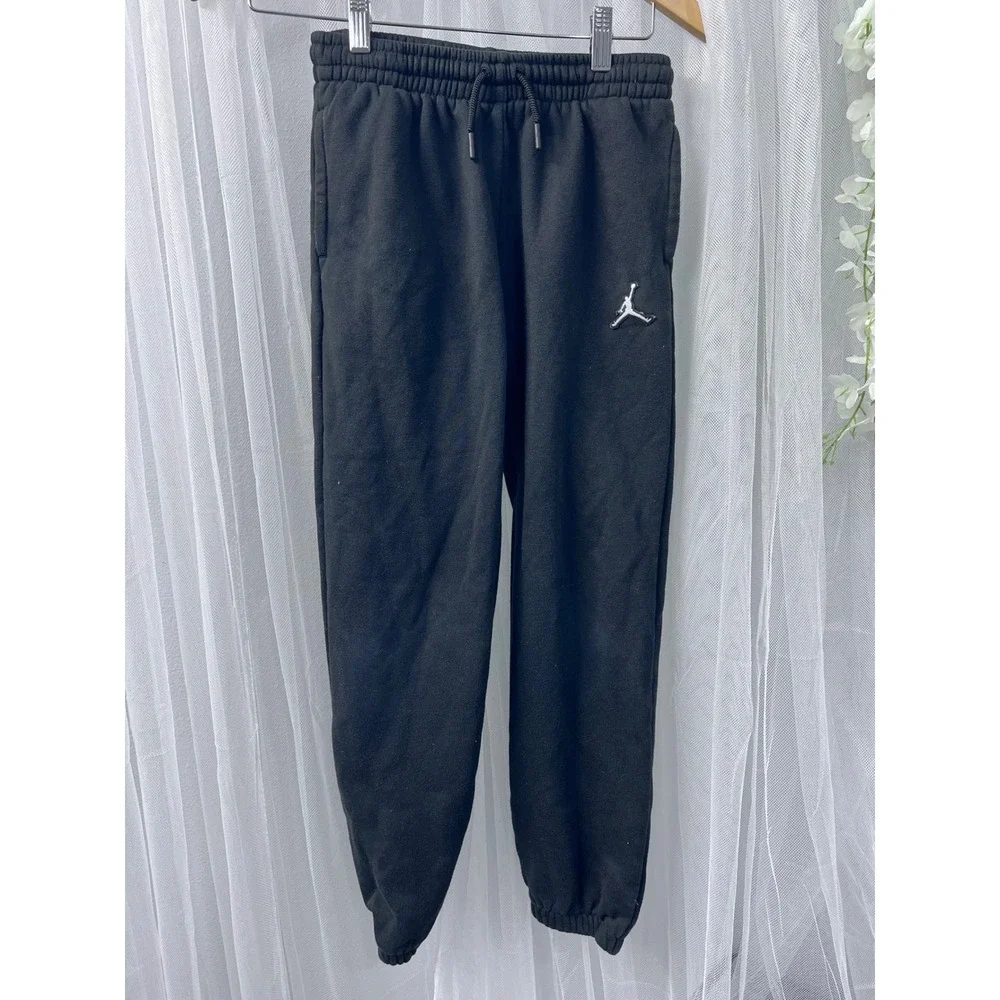 Jordan Boys Black Fleece Joggers Jumpman Logo Sweatpants Size Large 12-13Y